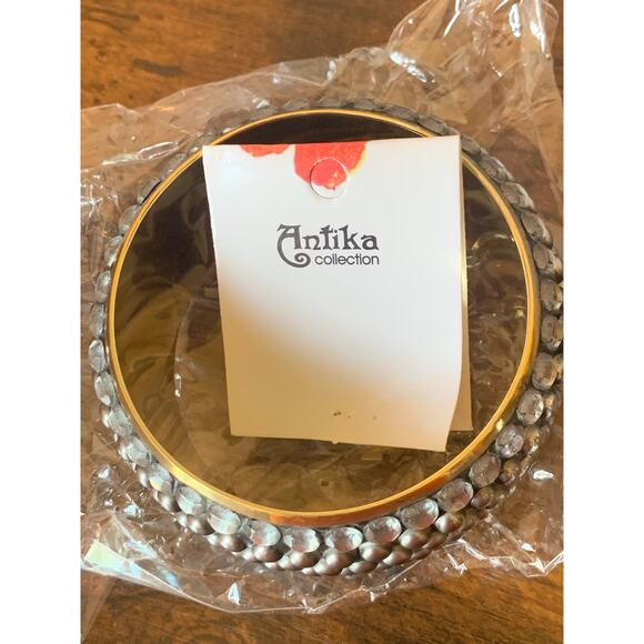 Antika Brass and Silver Mid Century Style Bangle Bracelet New with tag - Picture 5 of 5